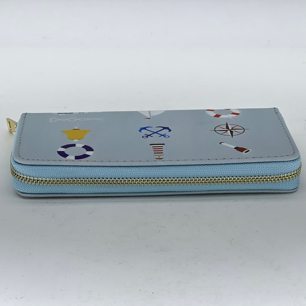 Wallet Nautical Sailing Sailboat Ocean Beach Blue Lighthouse Travel Beachy New - Picture 5 of 11